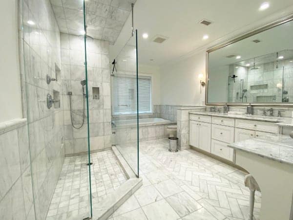 A high-end luxury bathroom remodeling Spring Lake project completed.
